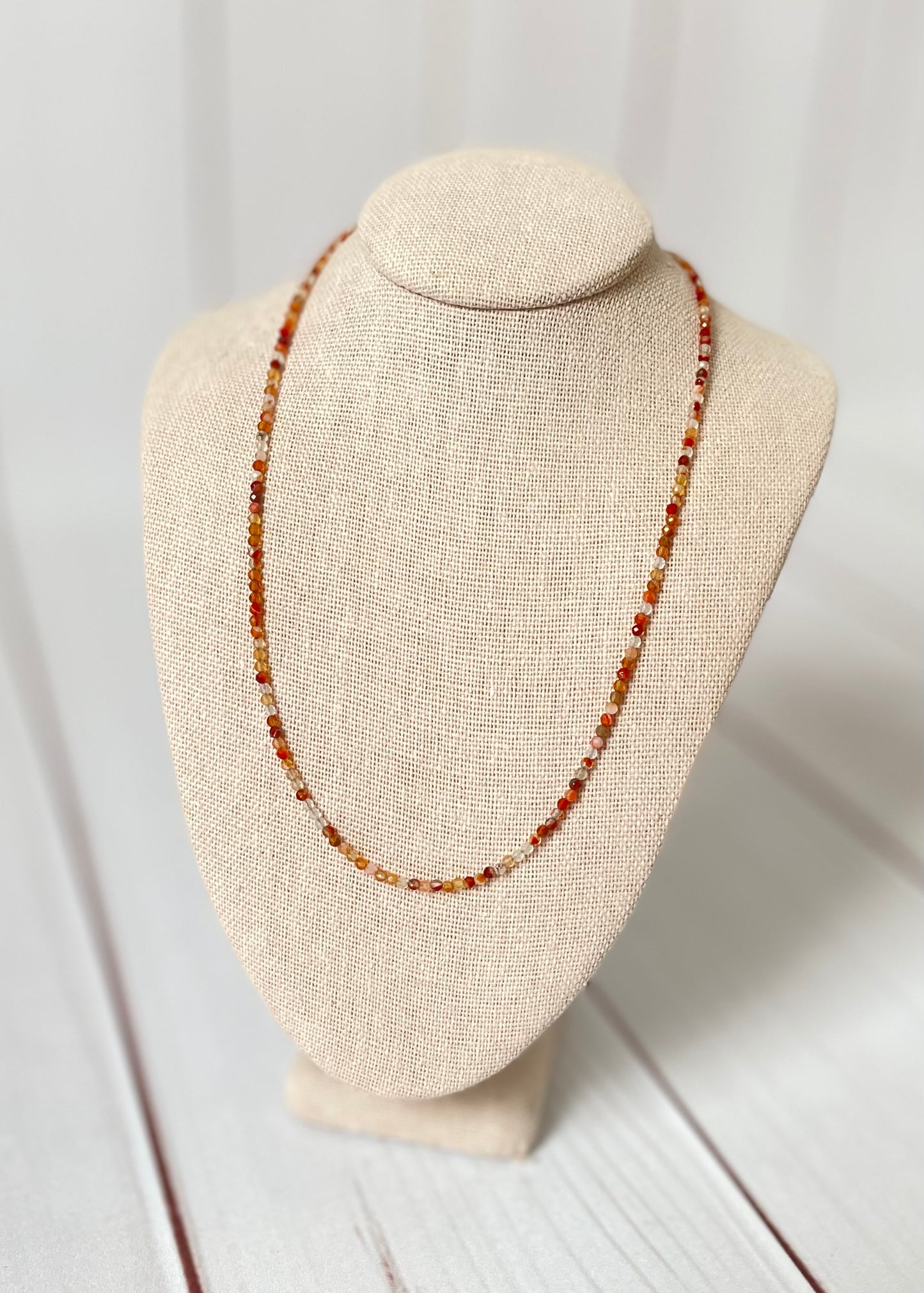 Delicate Carnelian Necklace 14"