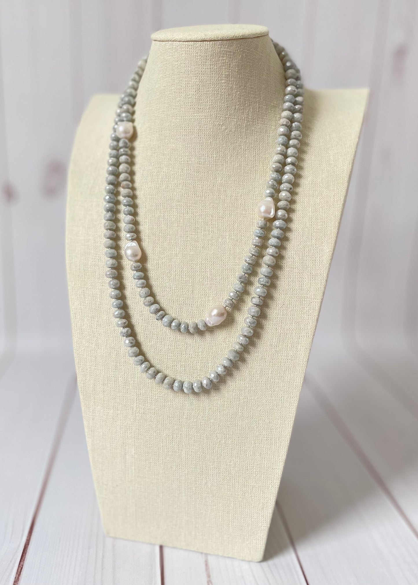 Aquamarine Rondelle Necklace