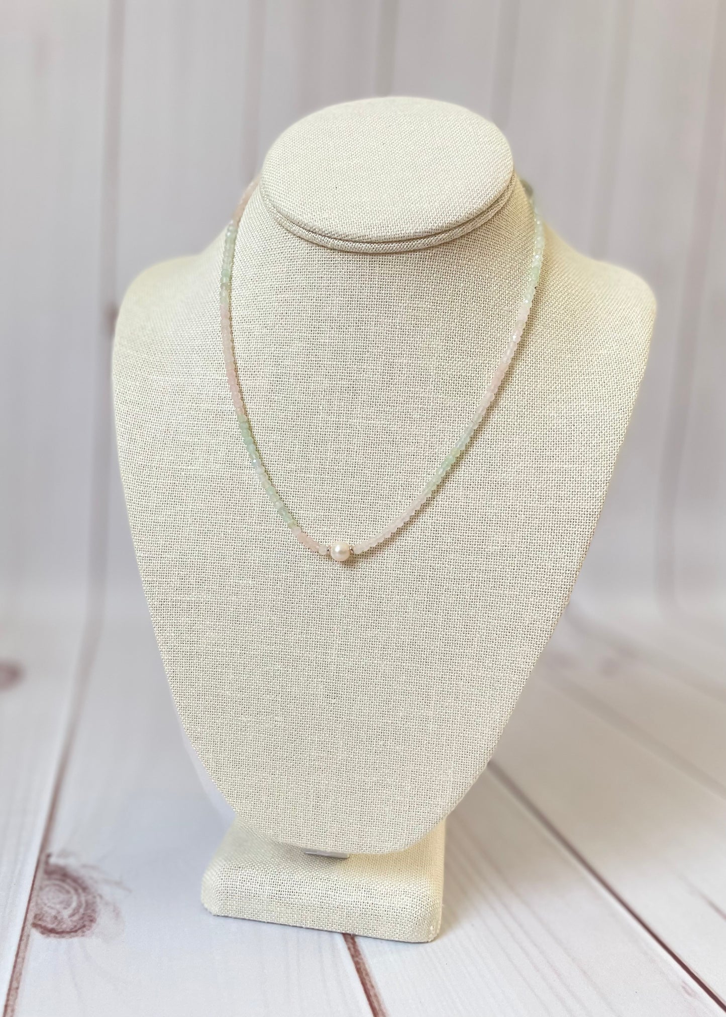 Morganite and Aquamarine Pearl Necklace