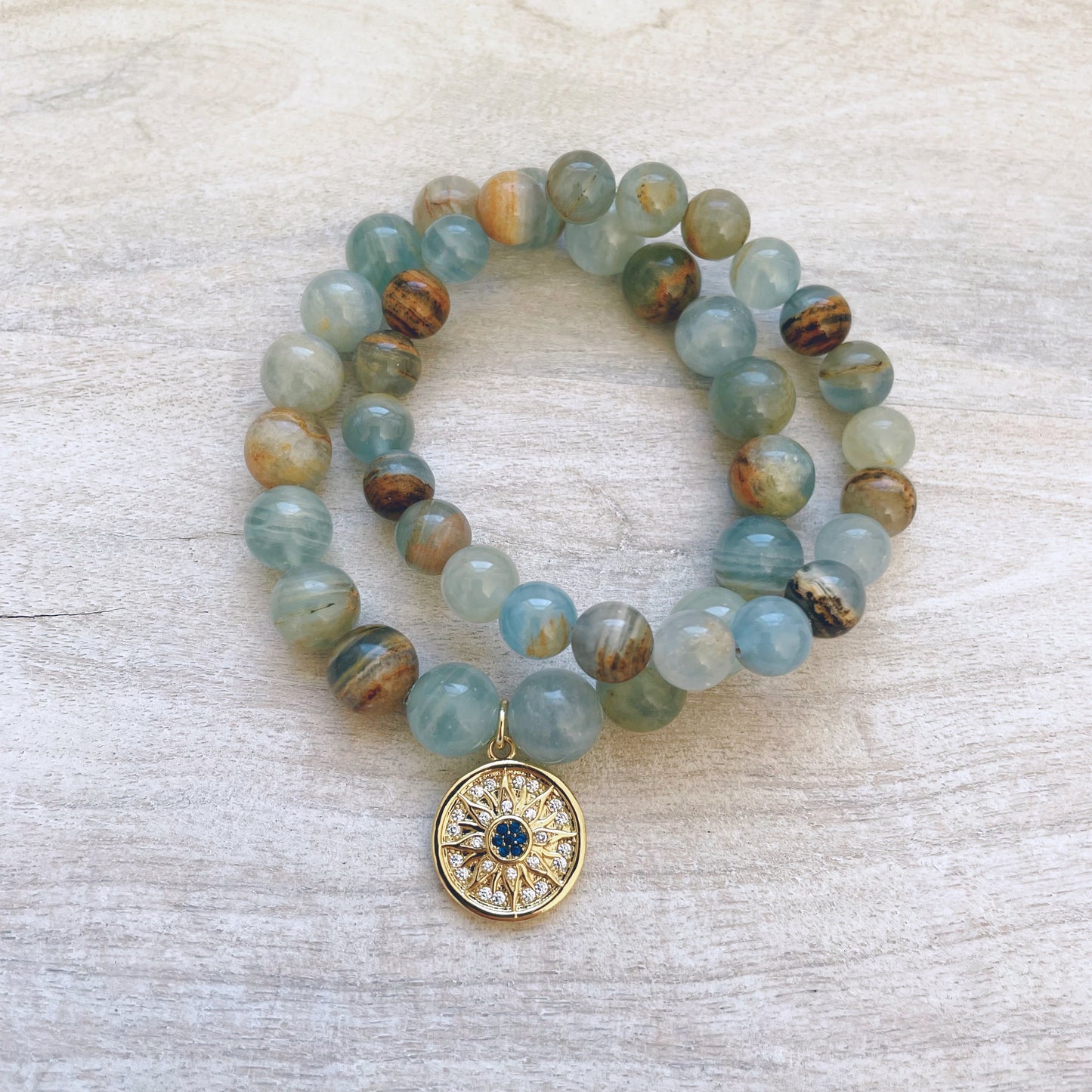 Blue Calcite Charm Bracelet