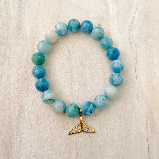 Hemimorphite Whale Tail Bracelet