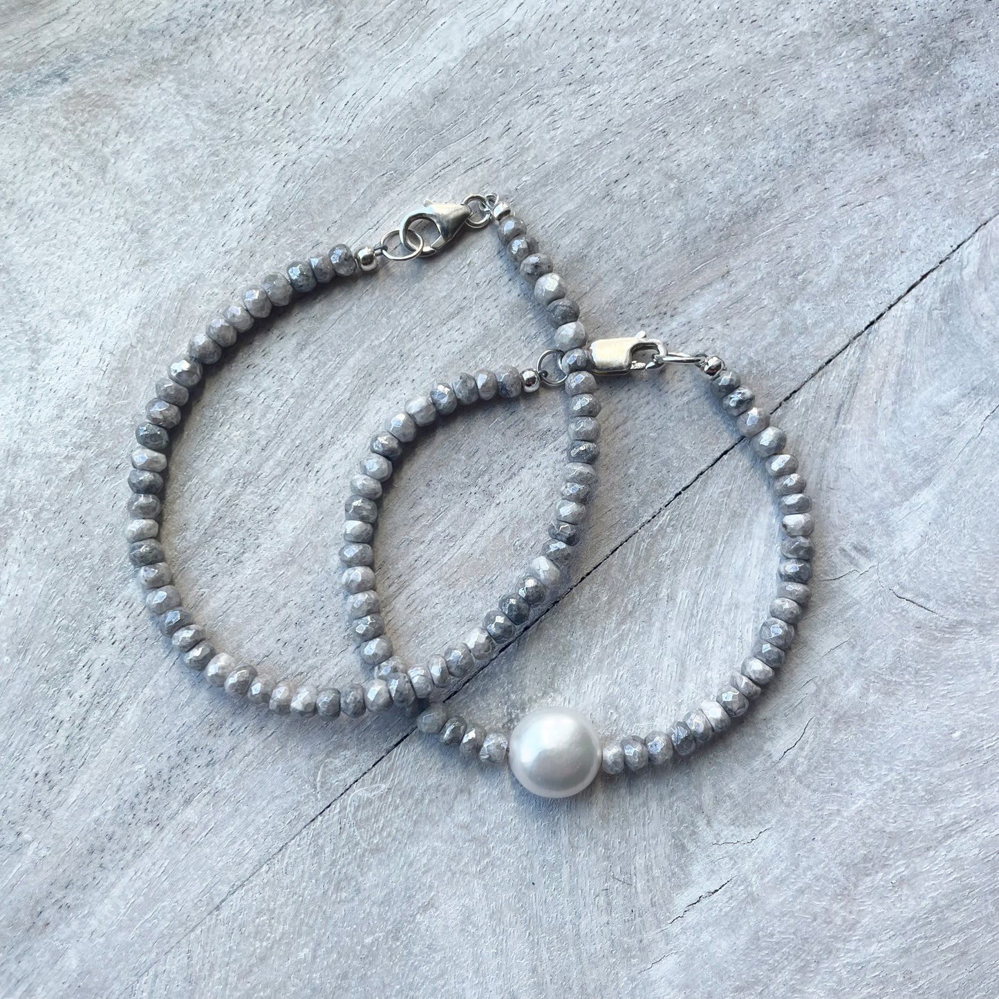 Silverite and Pearl Bracelet