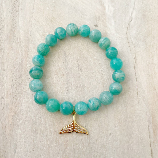 Amazonite Whale Tail Bracelet