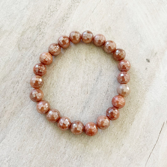 Dark Pink Moonstone Bracelet