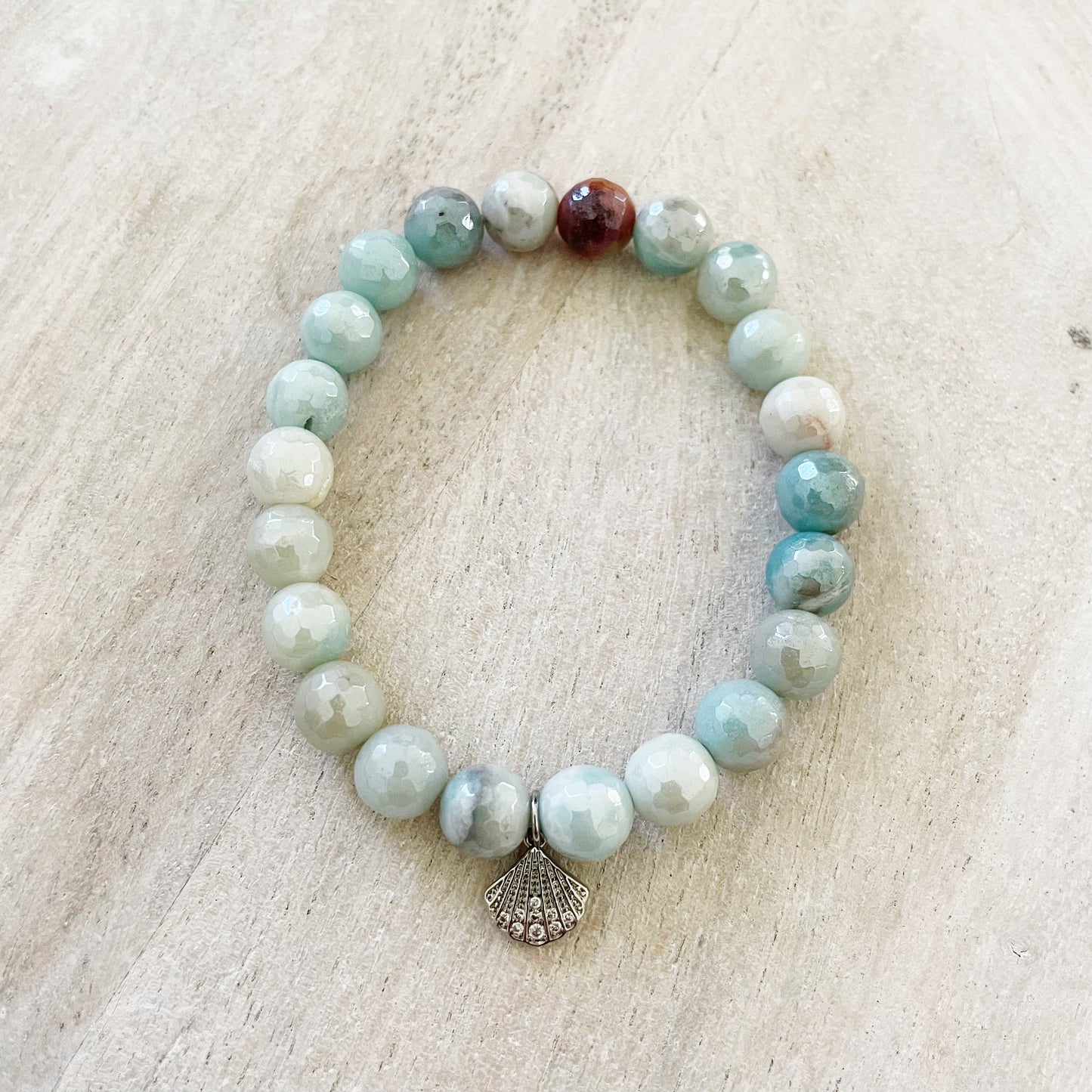 Mystic Amazonite and Shell Bracelet