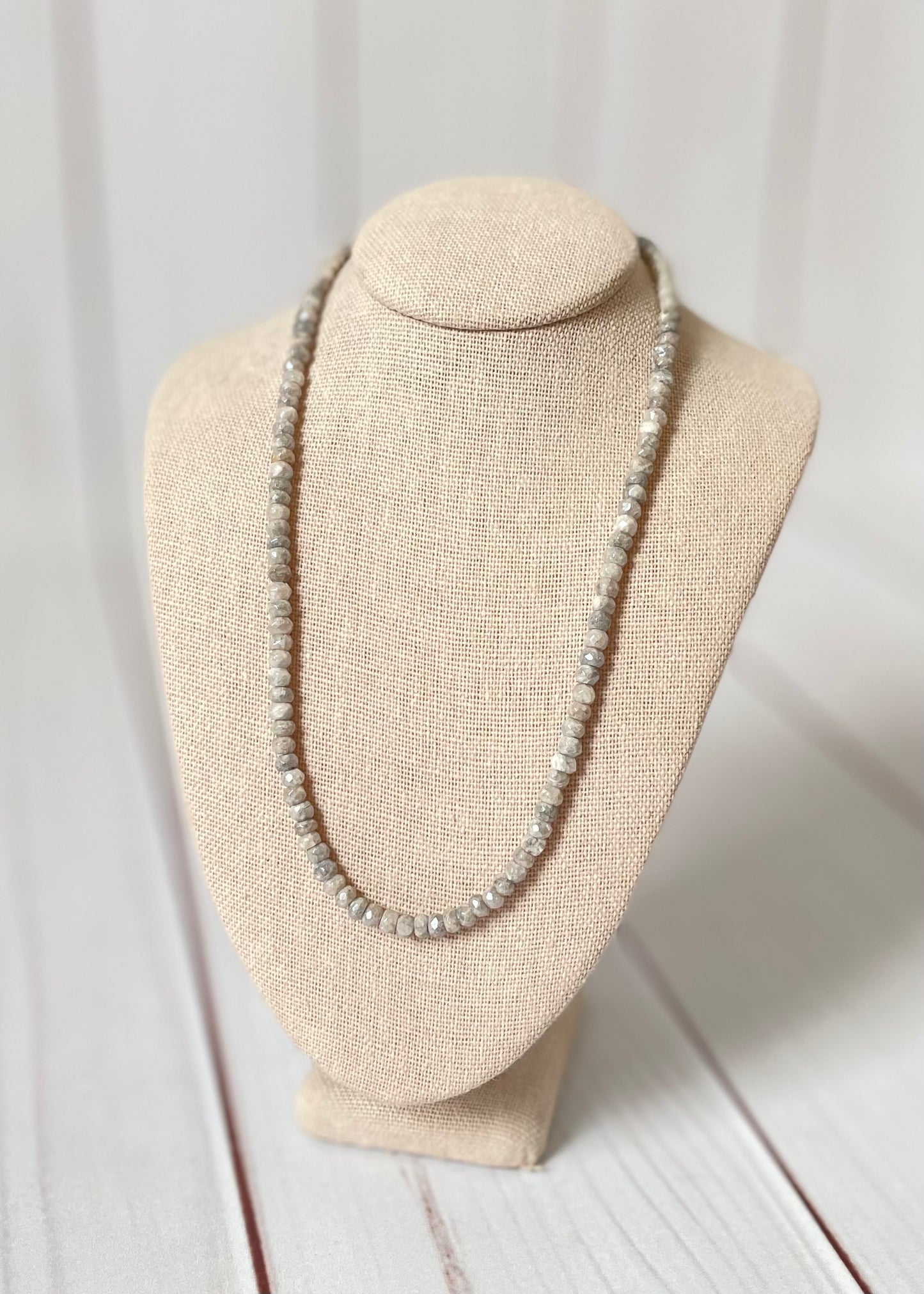 Simple Grey Silverite Necklace