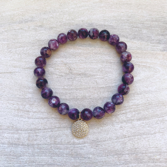 Lepidolite Charm Bracelet