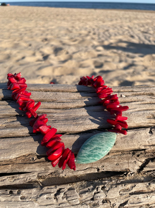 Red Coral and Amazonite