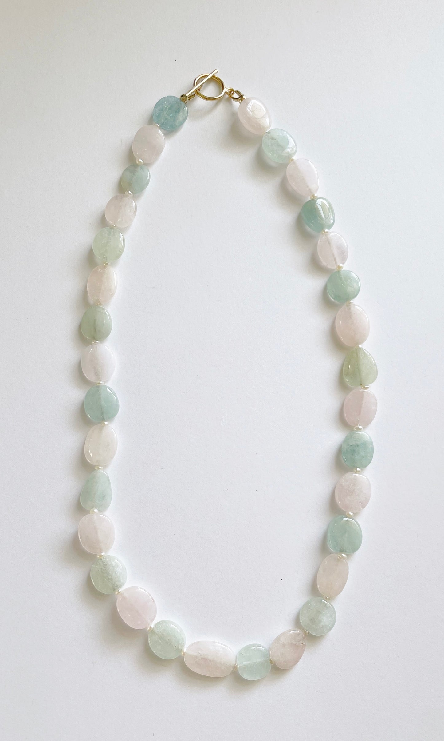 Multi Beryl and Pearl Necklace