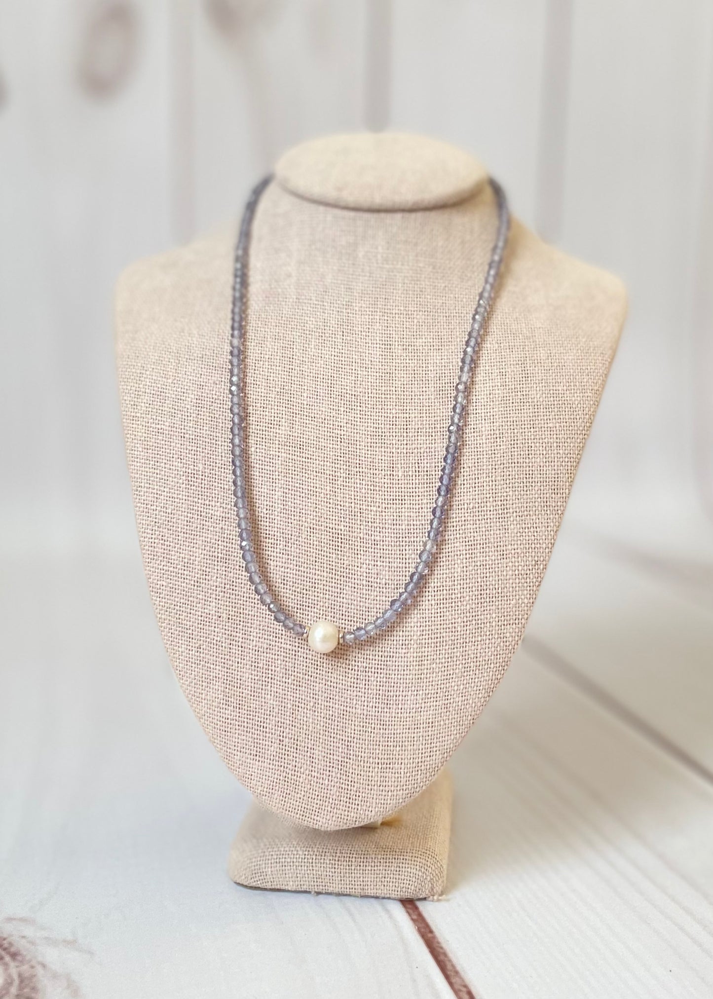 Iolite and Pearl Necklace