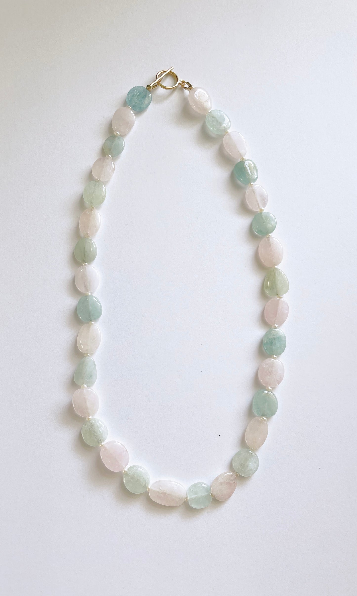 Multi Beryl and Pearl Necklace