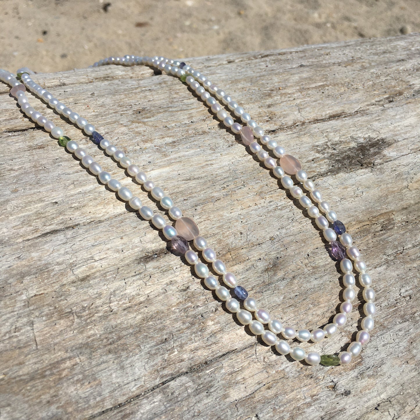 Multi Gemstone and Pearl Necklace