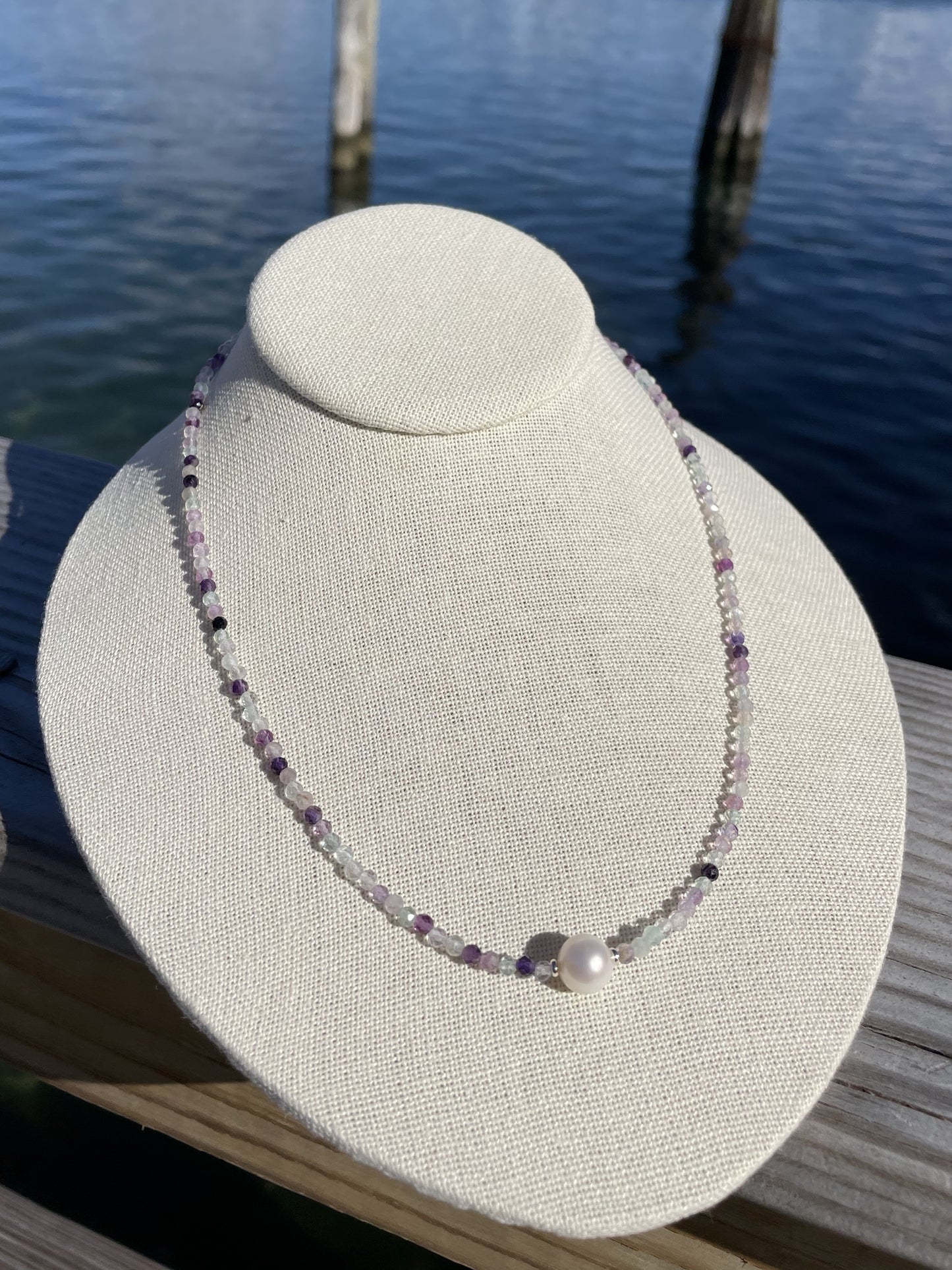 Florite and Pearl Necklace